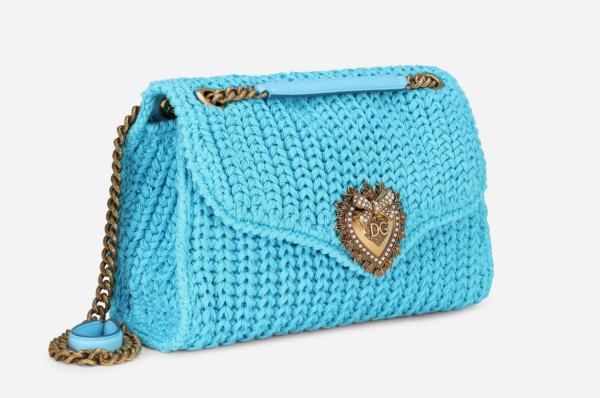 Túi Dolce & Gabbana Large Knit Devotion Shoulder Bag Azure BB6949AQ15180603 - Ảnh 5
