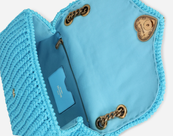 Túi Dolce & Gabbana Large Knit Devotion Shoulder Bag Azure BB6949AQ15180603 - Ảnh 3