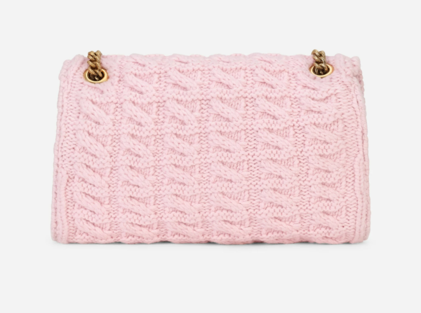 Túi Dolce & Gabbana Large Knit Devotion Shoulder Bag Pink BB6949AQ44080470 - Ảnh 4