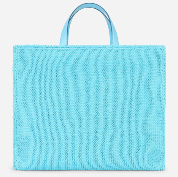 Túi Dolce & Gabbana Knit Large Beatrice Shopper Azure BB6953AQ42780603 - Ảnh 3