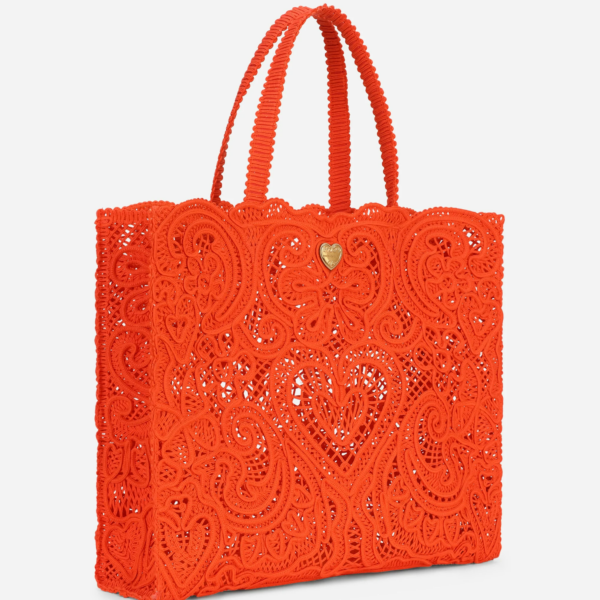Túi Dolce & Gabbana Large Cordonetto Beatric Shopper Orange BB6957AW71780244 - Ảnh 3