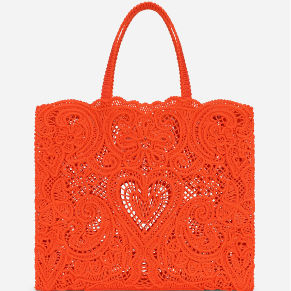 Túi Dolce & Gabbana Large Cordonetto Beatric Shopper Orange BB6957AW71780244 - Ảnh 2