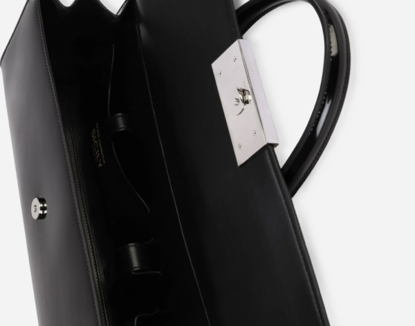 Túi Dolce & Gabbana 90s Sicily Bag In Shiny Calfskin Black BB7007A103780999 - Ảnh 3