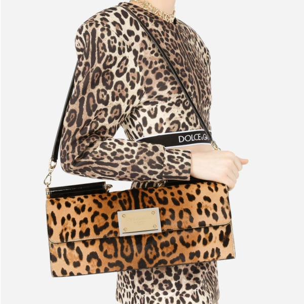 Túi Dolce & Gabbana 90es Sicily Bag In Leopard-Print Pony Hair BB7007AQ291HAALM - Ảnh 5