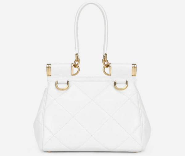 Túi Dolce & Gabbana Medium 90s Sicily Bag In Quilted Aria Calfskin White BB7018AW59180002 - Ảnh 2
