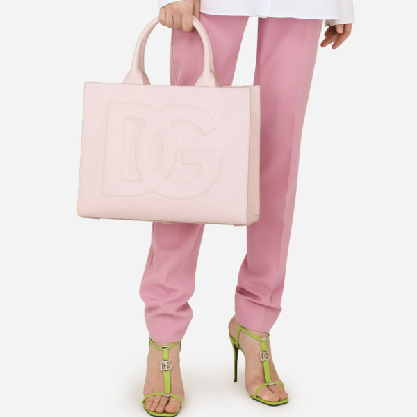 Túi Dolce & Gabbana Small Calfskin DG Daily Shopper Pink BB7023AQ26987984 - Ảnh 2
