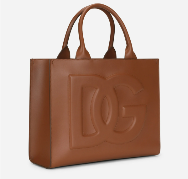 Túi Dolce & Gabbana Small Calfskin DG Daily Shopper Brown BB7023AQ2698M308 - Ảnh 3