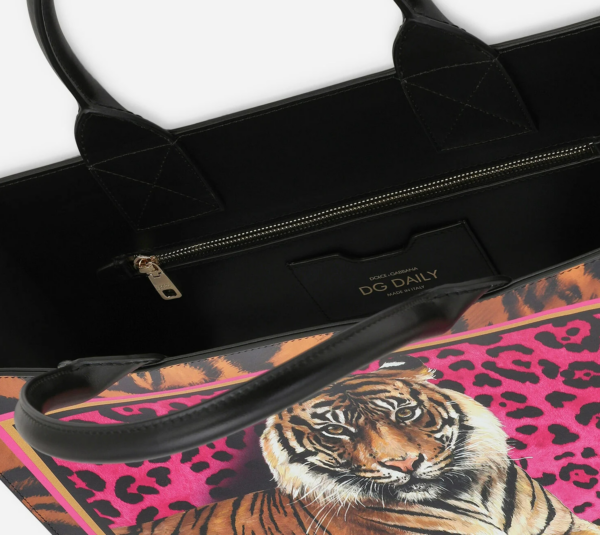 Túi Dolce & Gabbana Small DG Daily Tote Bag With Tiger Print BB7023B5937HE3QL - Ảnh 4