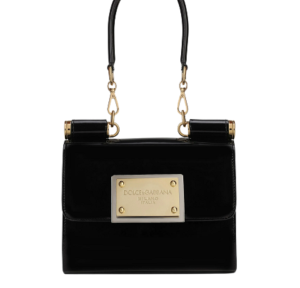 Túi Dolce & Gabana Small 90s Sicily Bag In Shiny Calfskin Black BB7026A103780999