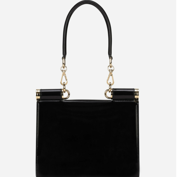 Túi Dolce & Gabana Small 90s Sicily Bag In Shiny Calfskin Black BB7026A103780999 - Ảnh 3