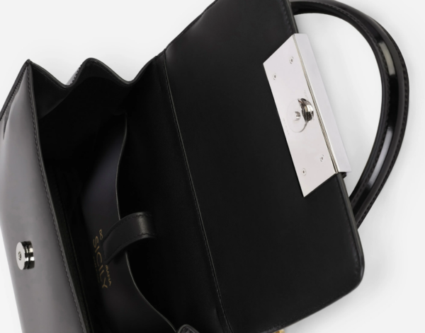 Túi Dolce & Gabana Small 90s Sicily Bag In Shiny Calfskin Black BB7026A103780999 - Ảnh 2