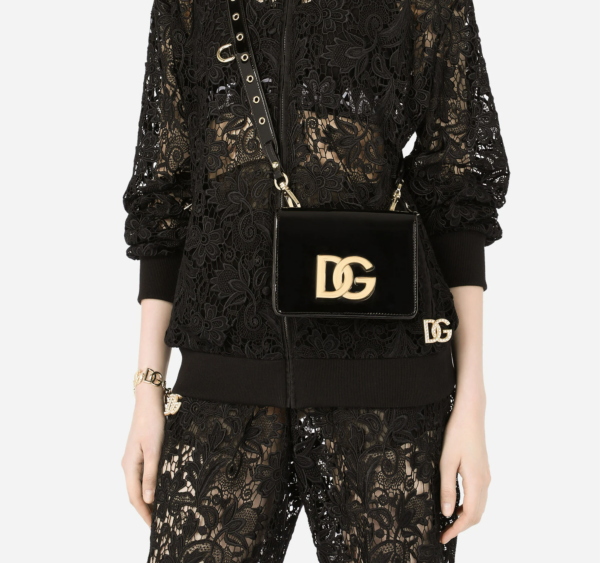 Túi Dolce & Gabanna Patent Leather 3.5 Crossbody Bag Black BB7037AQ27280999 - Ảnh 2