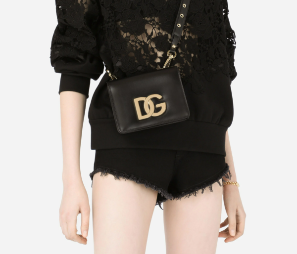 Túi Dolce & Gabbana Calfskin Crossbody 3.5 Bag Black BB7037AW57680999 - Ảnh 2