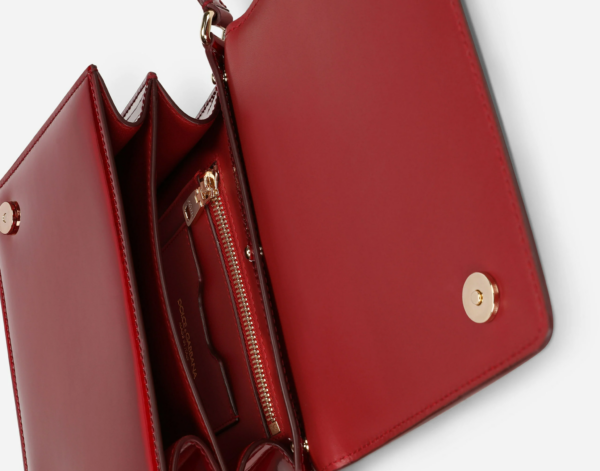 Túi Dolce & Gabbana Strobo Calfskin 3.5 Top-Handle Bag Red BB7078AQ49580303 - Ảnh 3