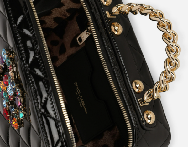 Túi Dolce & Gabbana Soft Quilted Patent Leather 3.5 Bag black BB7092AY06580999 - Ảnh 3