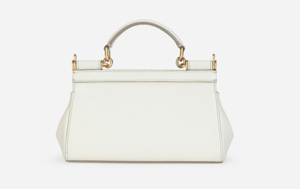 Túi Dolce & Gabbana Small Sicily Bag In Dauphine Calfskin White BB7116A100180001 - Ảnh 4
