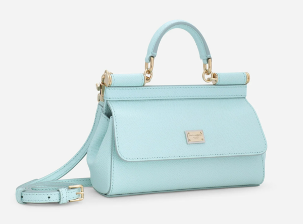 Túi Dolce & Gabbana Small Sicily bag in Dauphine Calfskin Azure BB7116A100180610 - Ảnh 5