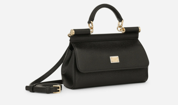 Túi Dolce & Gabbana Small Sicily Bag In Dauphine Calfskin Black BB7116A100180999 - Ảnh 5