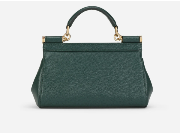 Túi Dolce & Gabbana Small Sicily Bag In Dauphine Calfskin Green BB7116A100187399 - Ảnh 4