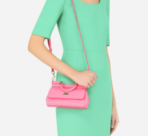 Alternative view of Túi Dolce & Gabbana Small Patent Leather Sicily Bag Pink BB7116A147187141