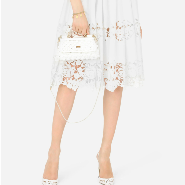Túi Dolce & Gabbana Small Raffia Crochet Sicily Bag White BB7116AY20889642 - Ảnh 2
