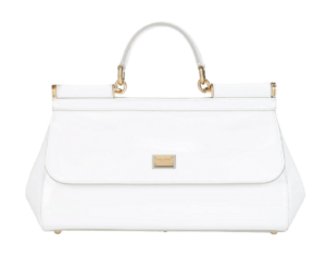 Túi Dolce & Gabbana Medium Patent Leather Sicily Bag White BB7117A147180001
