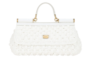 Túi Dolce & Gabbana Medium Raffia Crochet Sicily Bag White BB7117AY20889642