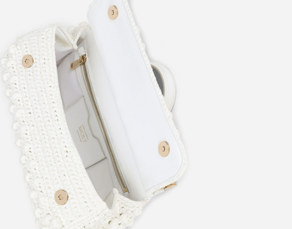 Túi Dolce & Gabbana Medium Raffia Crochet Sicily Bag White BB7117AY20889642 - Ảnh 3