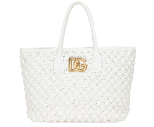 Túi Dolce & Gabbana Raffia Crochet Shopper White BB7143AY21480001