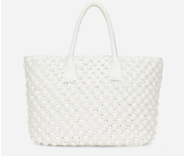 Túi Dolce & Gabbana Raffia Crochet Shopper White BB7143AY21480001 - Ảnh 3