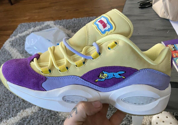 Giày Reebok BBC Ice Cream x Question Low Yellow Lilac Glow G55351 - Ảnh 6