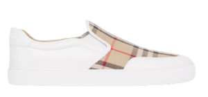 Giày Burberry Leather Vintage Check Slip-on 'White Beige' 80432121