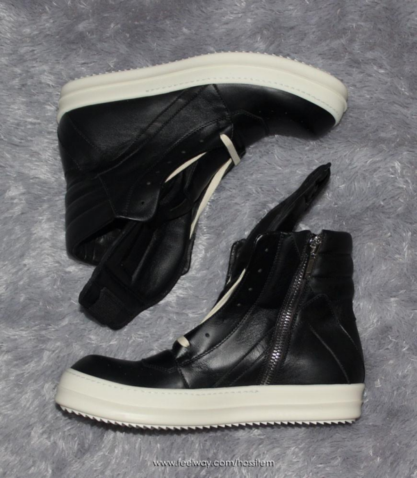 Giày Rick Owens Geobasket Leather High Top Sneaker Black RU16F6894 LPO 991 - Ảnh 7