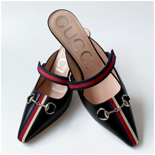 Giày Gucci Web Detail Mid Heel 549617-0HEX0-1094 - Ảnh 5
