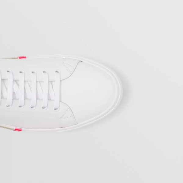 Giày Burberry Stripe Detail Leather 'Optic White' 80432001 - Ảnh 4