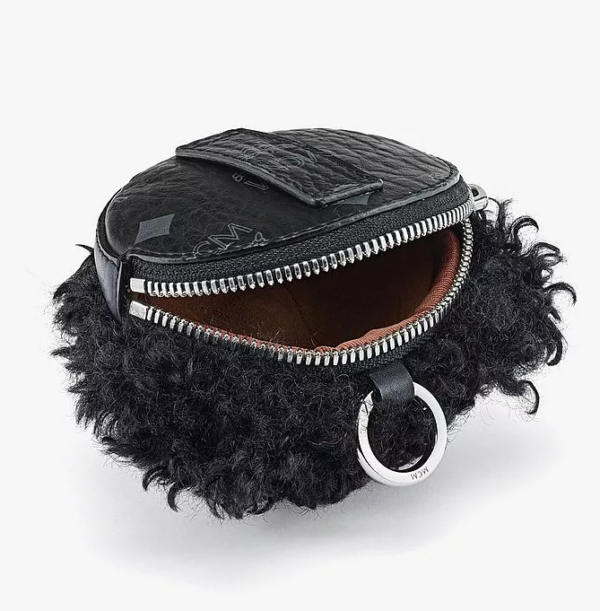 Túi MCM Bear Pouch Charm in Faux Fur Visetos MXZBASX01BK001 - Ảnh 3