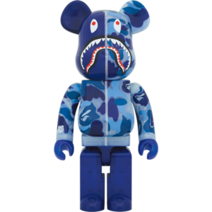 Mô Hình Bearbrick Bape Clear Abc Camo Shark 2020 Clear Blue