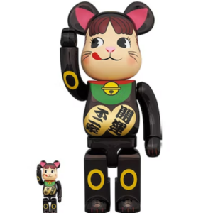 Mo Hinh Bearbrick Pekochan Neko Black Chrome 100% & 400%