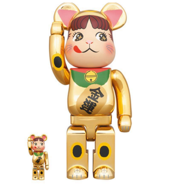Mô Hình Bearbrick Pekochan Neko Gold Chrome Ver 100% & 400%