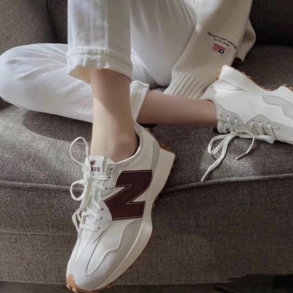 Giày New Balance Wmns 327 'White Dark Red' WS327KA - Ảnh 2