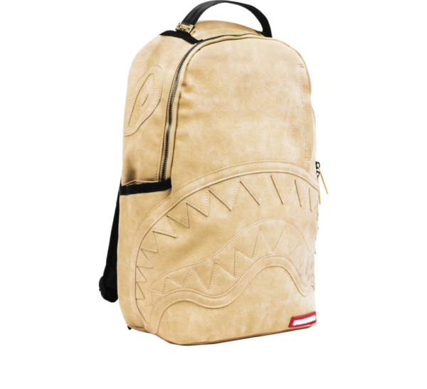 Sprayground Leather Shark Beige Backpack 910B1550NSZ - Ảnh 3