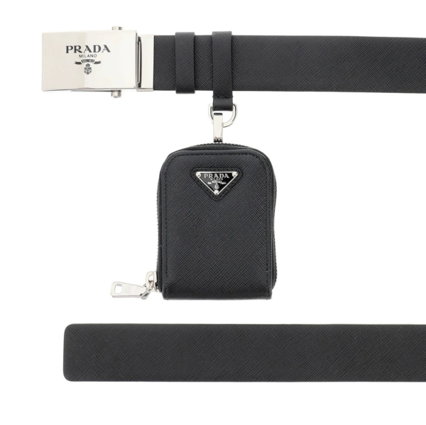 Thắt Lưng Prada Saffiano Belt With Pouch 2CM236-053-F0002 - Ảnh 4