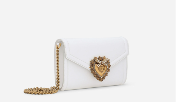 Túi Dolce & Gabbana Calfskin Devotion Mini Bag White BI2931AV89380002 - Ảnh 5