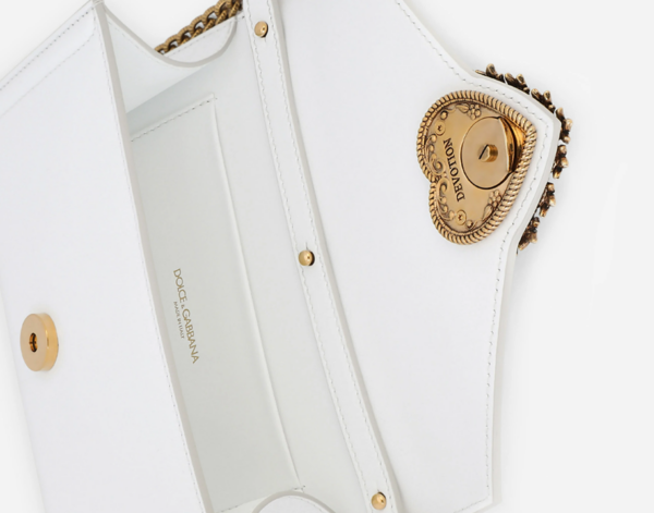 Túi Dolce & Gabbana Calfskin Devotion Mini Bag White BI2931AV89380002 - Ảnh 3