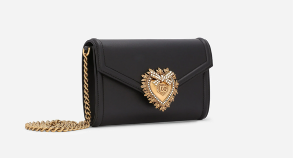 Túi Dolce & Gabbana Calfskin Devotion Mini Bag Black BI2931AV89380999 - Ảnh 5