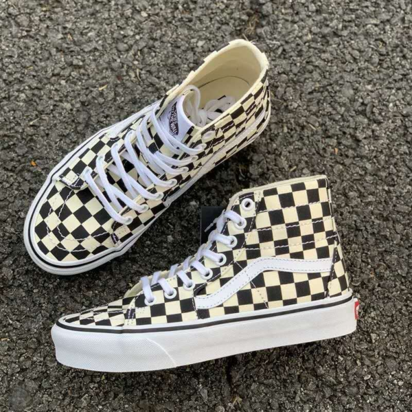 Giày Vans Sk8-Hi Tapered 'Checkerboard Black' VN0A4U165GU - Ảnh 4