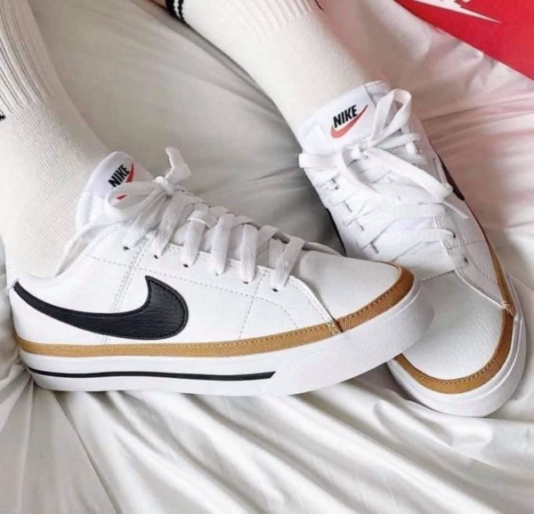 Giày Nike Court Legacy GS 'White Desert Ochre' DA5380-102 - Ảnh 2