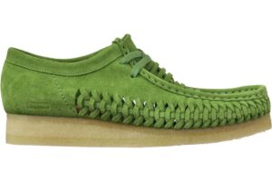 Giay Clarks x Supreme Woven Wallabee 'Green' 261-60848