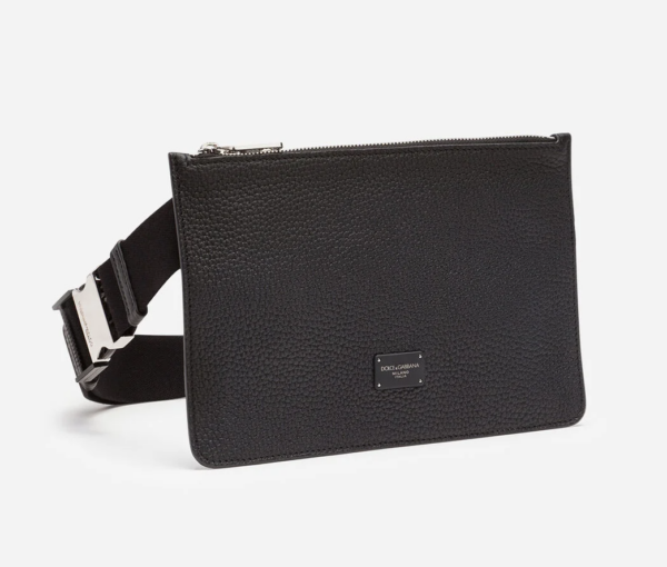 Túi Dolce & Gabbana Flat Calfskin Palermo Fanny Pack With Logo Plaque - Ảnh 3