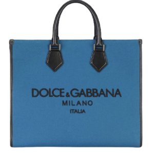 Túi Dolce & Gabbana Canvas Edge Shopper With Embroidered Logo Blue BM1796AO9978S501